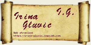Irina Gluvić vizit kartica